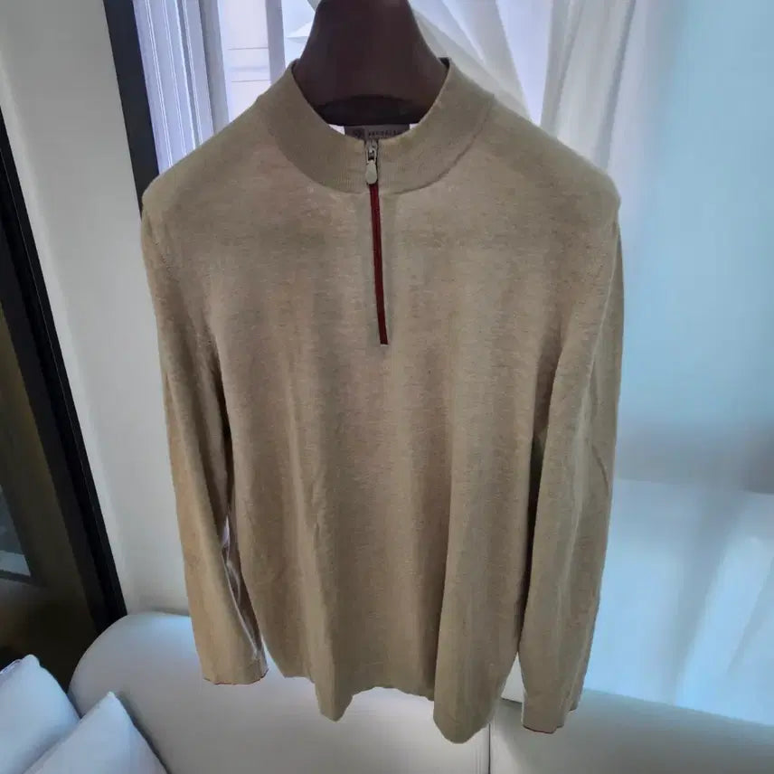 [BUNJANG] Brunello Cucinelli Knit Beige Zip-Up / 브루넬로 쿠치넬리 니트 베이지 집업