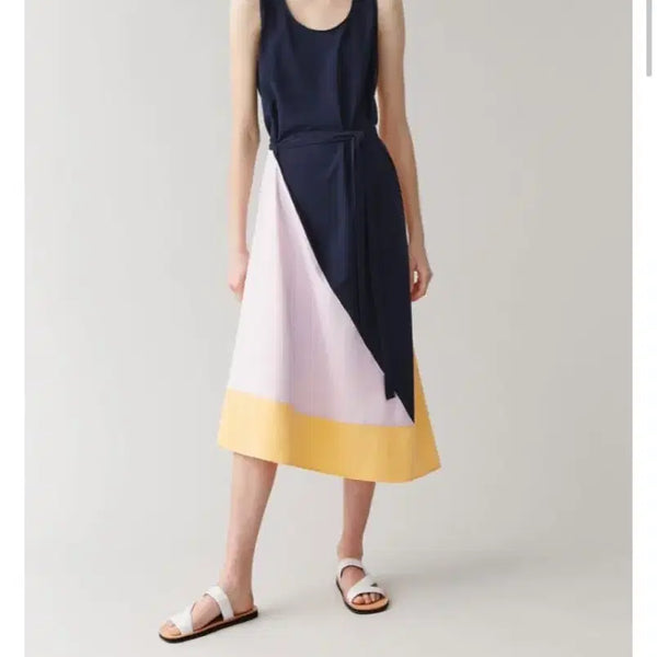 [BUNJANG] COS Color Block Sleeveless Dress / [M] COS 슬리브리스 컬러 블록 드레스