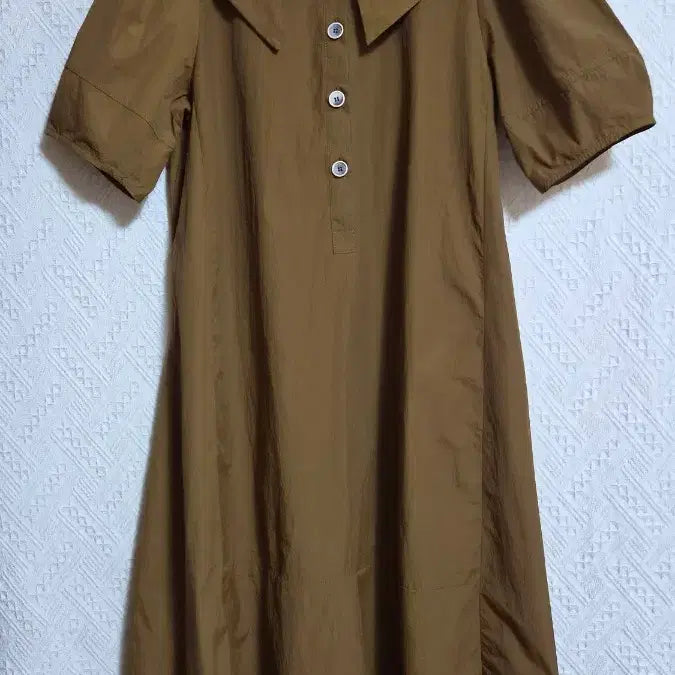[BUNJANG] Brown Big Collar Long Dress / 브라운 빅카라 원피스