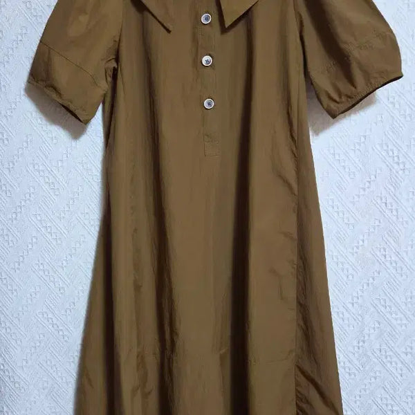 [BUNJANG] Brown Big Collar Long Dress / 브라운 빅카라 원피스