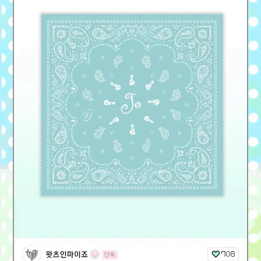 [BUNJANG]  &TEAM JO Lucky Draw Scarf Bandana / 앤팀 죠 JO 생일 카페 생카 특전 럭드 스카프 반다나 손수건 비공굿