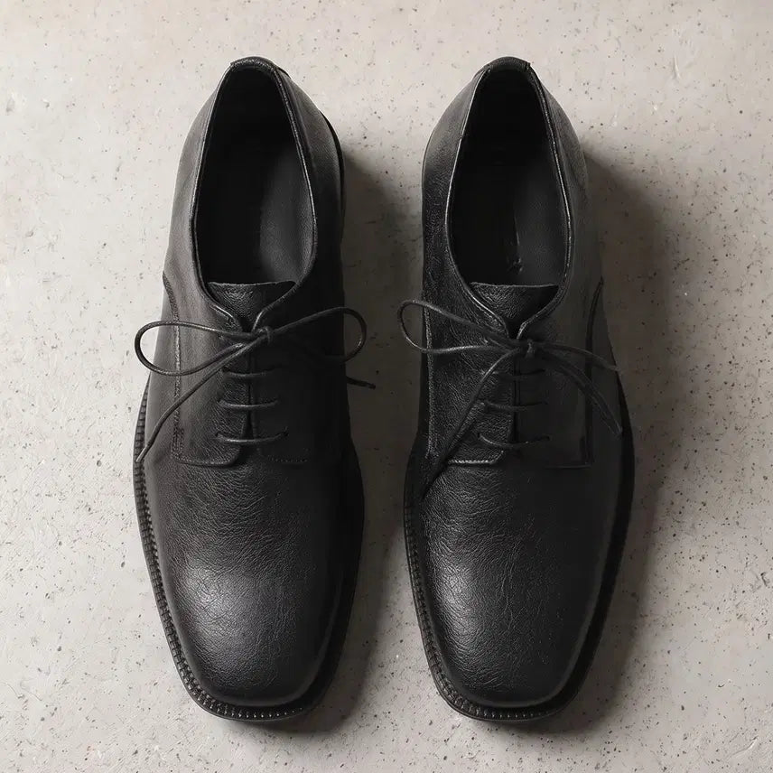 [BUNJANG] Firenze Atelier 8430 Crack Black Vibram Sole Derby Shoes / [280] 피렌체아뜨리에 8430 [CRACK BLACK] 비브람솔 더비