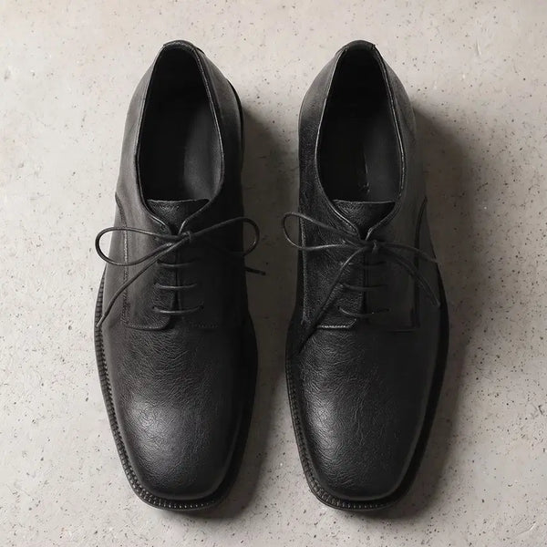 [BUNJANG] Firenze Atelier 8430 Crack Black Vibram Sole Derby Shoes / [280] 피렌체아뜨리에 8430 [CRACK BLACK] 비브람솔 더비