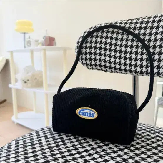 [BUNJANG] EMIS Corduroy Mini Shoulder Bag Black / EMIS 이미스 코듀로이 미니 숄더백 블랙