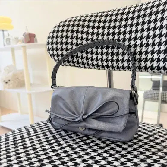 [BUNJANG] ZARA Grey Ribbon Shoulder Bag / Tote Bag / Crossbody Bag / 자라 ZARA 그레이 리본 숄더백/토트백/크로스백