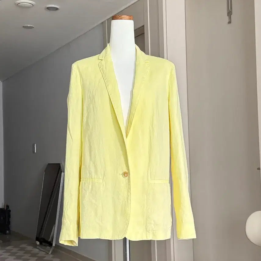 [BUNJANG] Massimo Dutti Light Yellow Linen/Cotton Jacket / 마시모두띠 연노랑 린넨/코튼 자켙