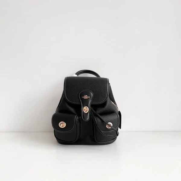 [BUNJANG] Coach Leather Backpack Black / 코치 가죽 백팩