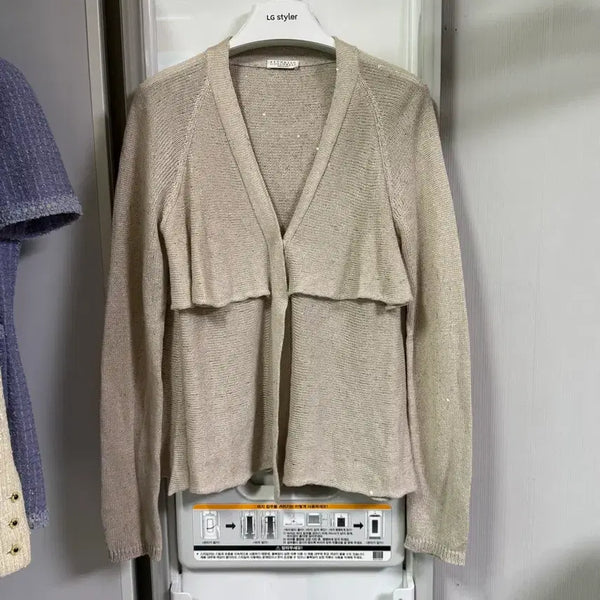 [BUNJANG] Brunello Cucinelli Sequin Ruffle Linen Silk Cardigan / 브루넬로쿠치넬리 가디건