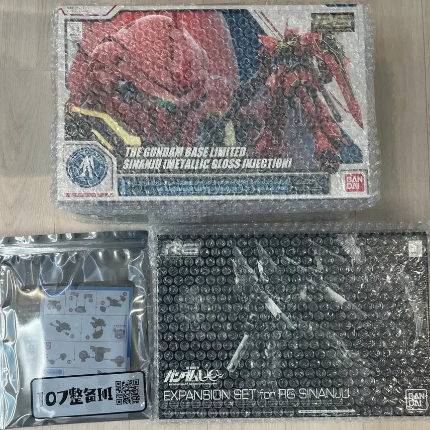 [BUNJANG] RG Sinanju Metallic + Expansion Weapon Set + 107 Maintenance Crew Reinforcement Parts / RG 시난주메탈릭+확장웨폰SET+107정비반 보강파츠