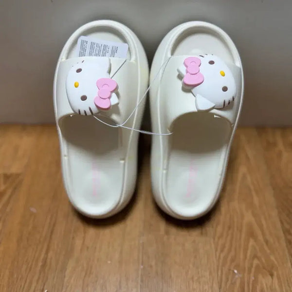 [BUNJANG] Hello Kitty White Platform Slippers / 헬로키티 흰색 통굽 슬리퍼