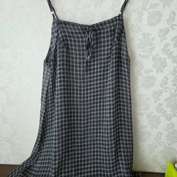 [BUNJANG] 66Girls Check Pattern Midi Dress / 육육걸즈 원피스