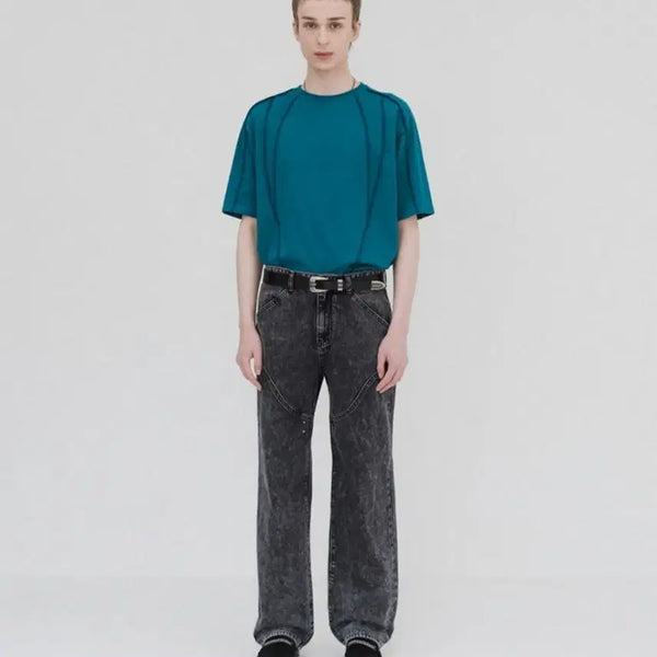 [BUNJANG] Beslow Western Stud Black Denim Jeans L / 비슬로우 웨스턴 스터드 흑청 데님 L