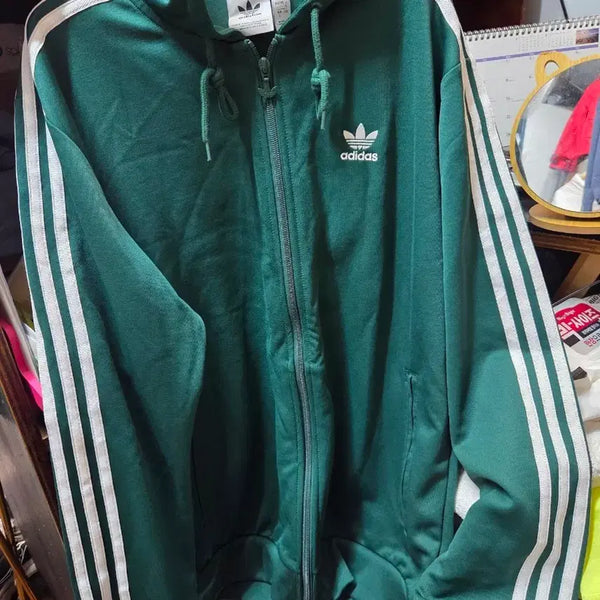 [BUNJANG] Adidas Trefoil Logo Hooded Zip-Up Green / 아디다스 후드 집업 그린