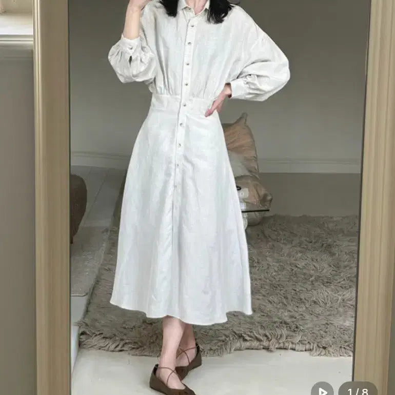 [BUNJANG] Fabricology Natural Robe Dress / 패브릭컬러지