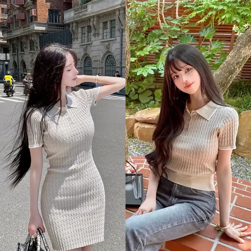 [BUNJANG] Meeyoon Summer Kara Short-Sleeve Knit (New) / [새상품] 메이윤 썸머 카라 반팔 니트
