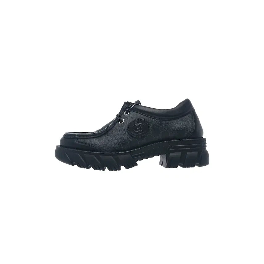 [BUNJANG] Gucci GG Monogram Lace-Up Shoes Black / 구찌 레이스업 슈즈 GG 모노그램 블랙
