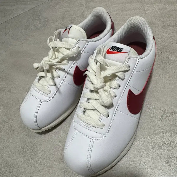 [BUNJANG] Nike Cortez Leather White Red / 나이키 코르테즈 레더 화아트 / 레드