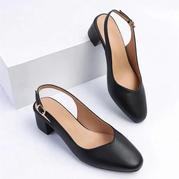 [BUNJANG] Black Heel Slingbacks (Size 240) / 블랙 힐 슬링백 240