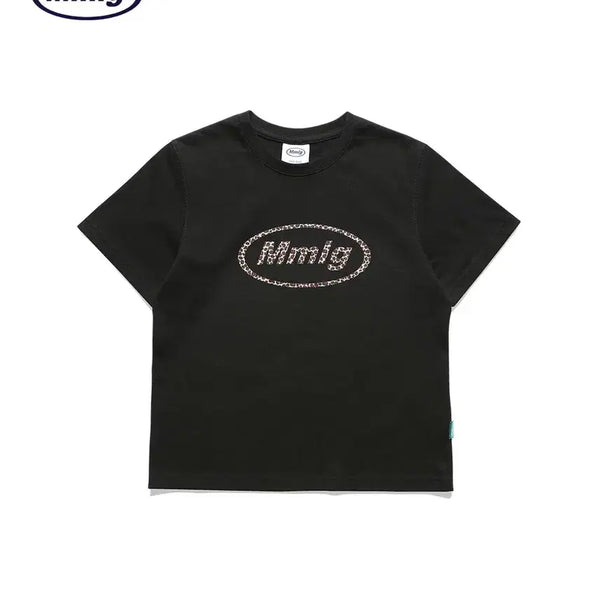 [BUNJANG] Mmlg Leopard Logo Crop T-Shirt / mmlg 레오파드 호피 로고 크롭티 티셔츠
