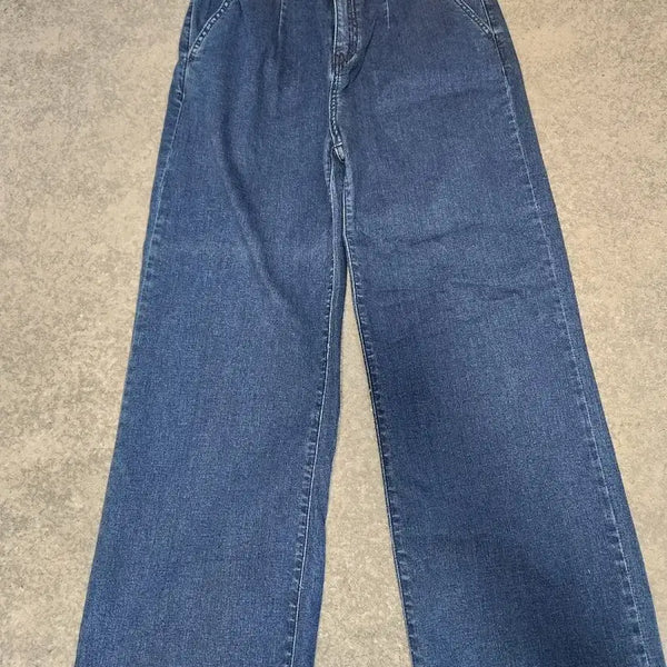 [BUNJANG] OZOC Dark Wash Wide Leg Pants / 오조크 OZOC 진청 와이드 팬츠-66추천-기장수선