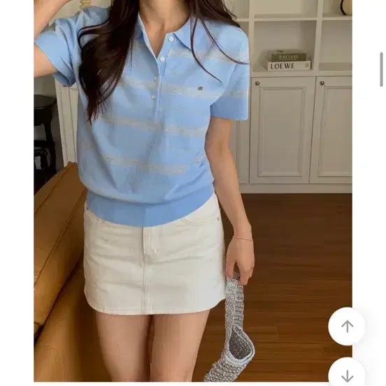 [BUNJANG] Stripe Collar Knit / 에이블리 스트라이프 카라 니트