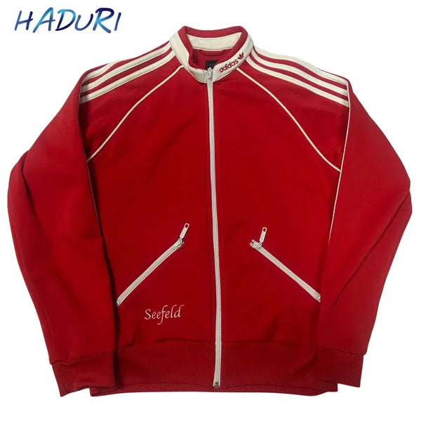 [BUNJANG] Adidas 00s Neck Logo Three-Stripes Red Track Top Jersey M / 아디다스 00s 넥로고 삼선 레드트랙탑져지 M