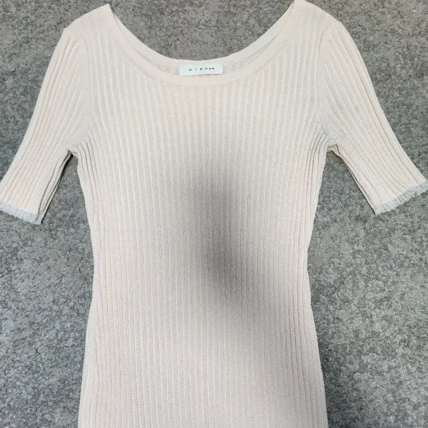 [BUNJANG] Misha Ribbed Short Sleeve Summer Knit Top / 한섬 미샤 골지 반팔 여름 니트-55~66추천