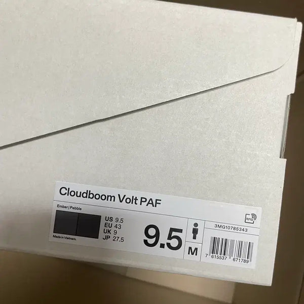 [BUNJANG] On Running x Post Archive Faction x Cloudboom Collaboration Sneakers / 온 러닝 파프 클라우드 붐 볼트 엠버 페블 포스트 아카이브 팩션 275