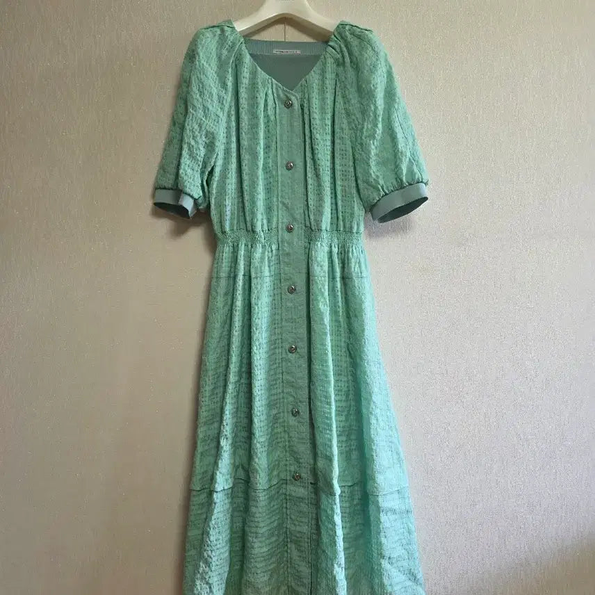 [BUNJANG] Chartreuse Mint Shirring Dress / 샤트렌  민트색 셔링 원피스