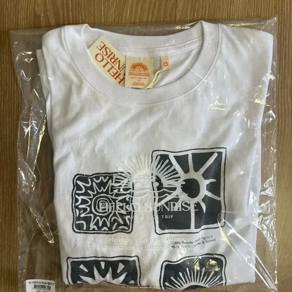 [BUNJANG] Hello Sunrise Graphic T-Shirt White / 헬로우 선라이즈 반팔티 화이트