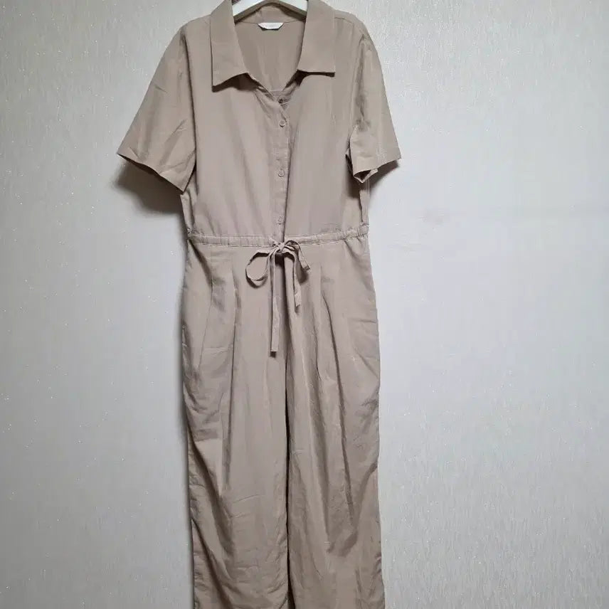 [BUNJANG] RePhee Beige Shirt Jumpsuit / RE PHEE베이지 셔츠형 점프수트 M/L