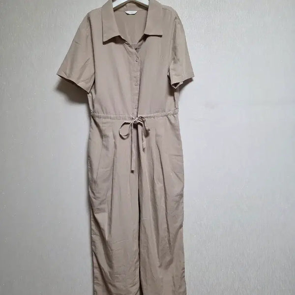 [BUNJANG] RePhee Beige Shirt Jumpsuit / RE PHEE베이지 셔츠형 점프수트 M/L