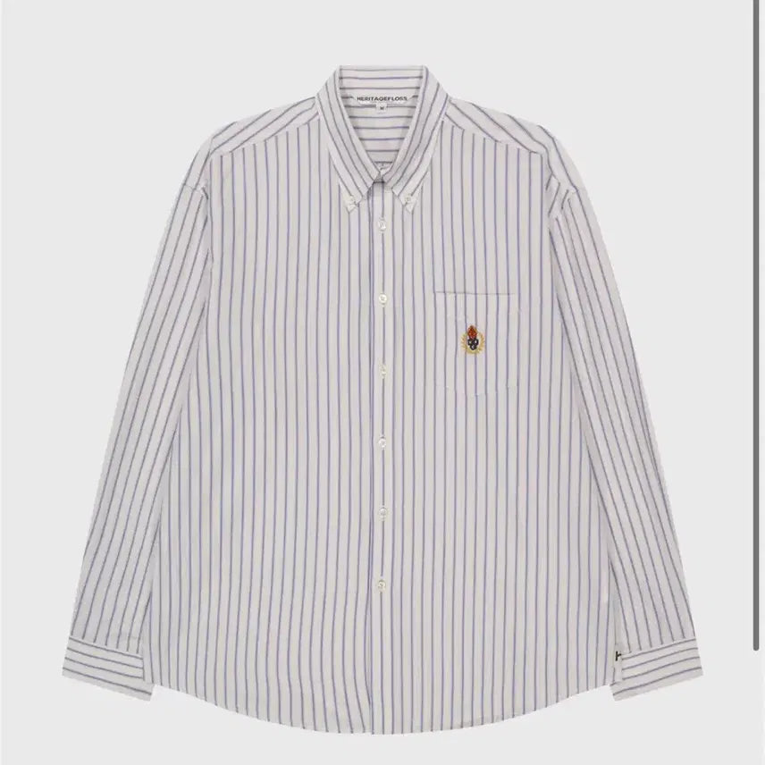 [BUNJANG] Heritagefloss Crest Washed Stripe Shirt / [헤리티지플로스] CREST WASHED STRIPE SHIRT