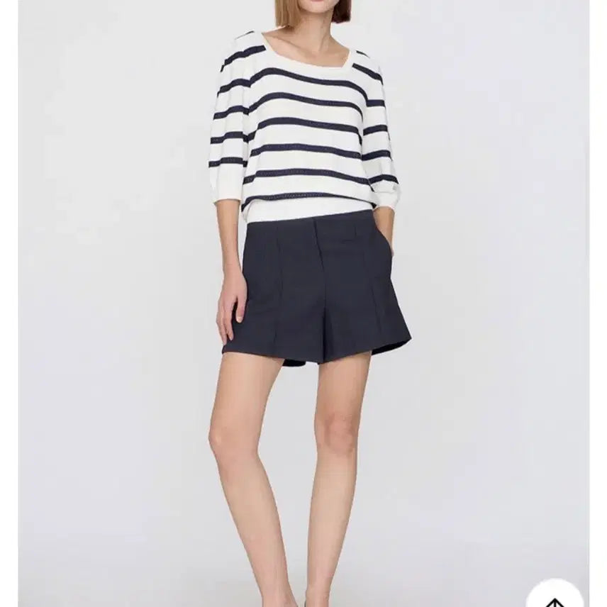 [BUNJANG] LIST Striped Square Neck Knit / 리스트 스트라이프 스퀘어넥 니트