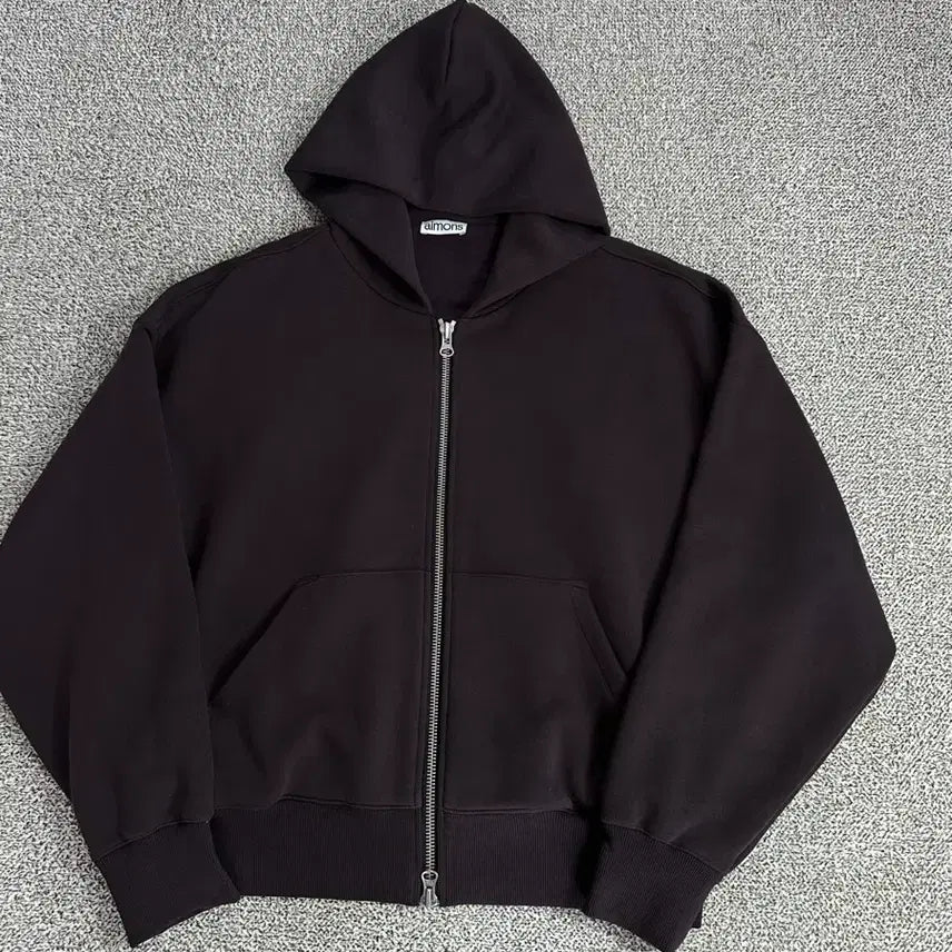 [BUNJANG] Aimons Two-Way Zipper Dark Brown Hoodie / 에몽 후드집업 (aimons)