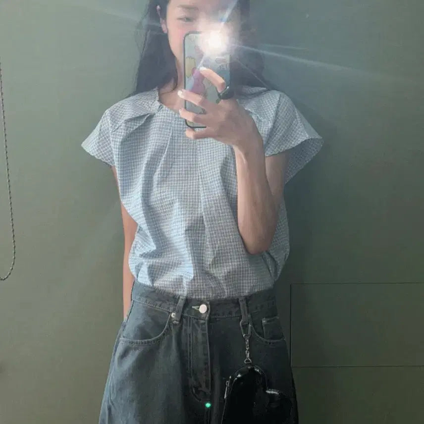 [BUNJANG] Maybe Baby Checkered Blouse / 메이비베이비 체크 블라우스