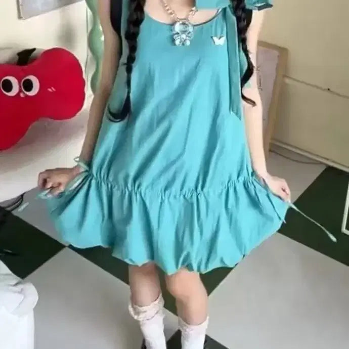 [BUNJANG] Sky Blue Sleeveless Dress / 하늘색 나시 원피스