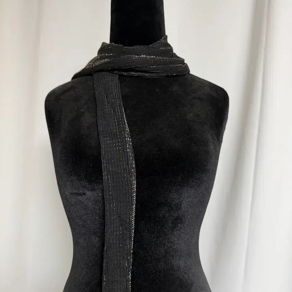 [BUNJANG] Gold Thread Scarf Black / 금사 스카프 블랙