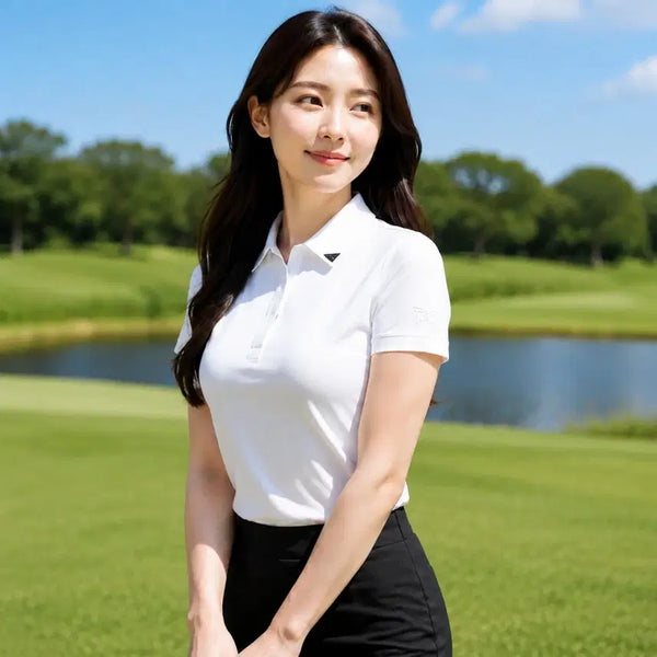 [BUNJANG] PXG Golf Women's Essential Basic Short Sleeve Polo T-Shirt White (New) / (미사용)PXG골프 여성 에센셜 베이직 카라 반팔 폴로 티셔츠 85~90