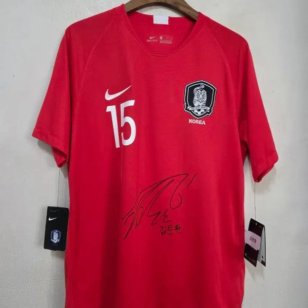 [BUNJANG] Nike 2018-20 South Korea National Team Football Jersey Kim Moon-hwan Autographed / 나이키 18-20 대한민국 국대 유니폼 김문환 사인
