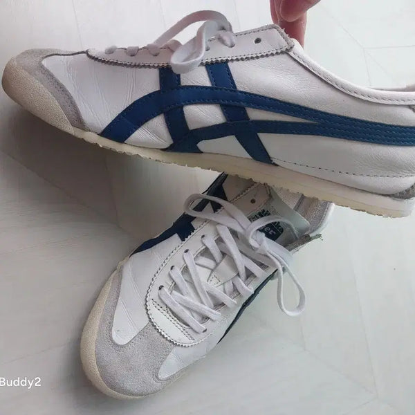 [BUNJANG] Onitsuka Tiger Mexico 66 White/Navy Sneakers / 오니츠카타이거 멕시코 66 화이트/네이비