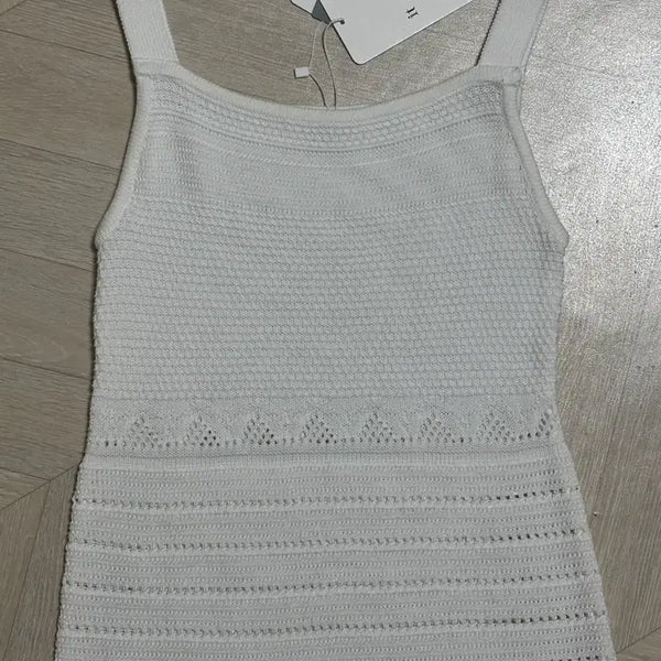 [BUNJANG] It's Mar Chenille Knit Dress White Size 55 / 잇미샤 화이트 니트 원피스 55 해변룩 바캉스 비치웨어
