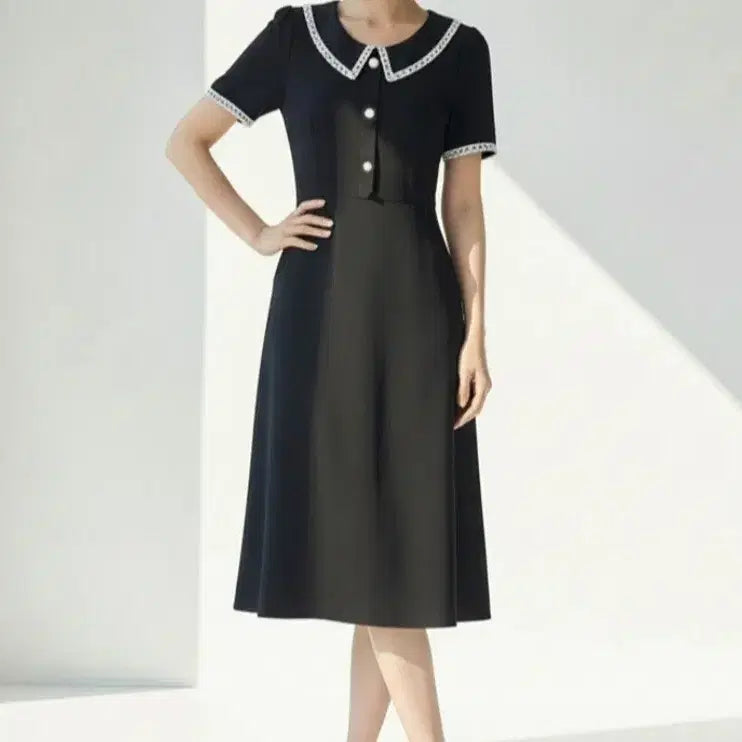 [BUNJANG] Lace Collar Summer Dress / 새상품)레이스 카라 원피스 가볍고 편한 여름 원피스 하객룩 상견례