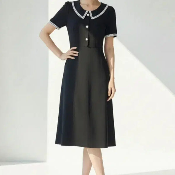[BUNJANG] Lace Collar Summer Dress / 새상품)레이스 카라 원피스 가볍고 편한 여름 원피스 하객룩 상견례