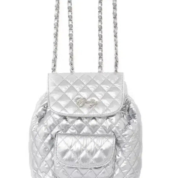 [BUNJANG] Curiti Quilting Silver Backpack / 큐리티 퀄팅 실버 백팩