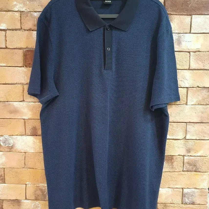 [BUNJANG] BOSS Men's Navy Short-Sleeve Polo T-Shirt / BOSS 남성 카라 반팔 티셔츠 네이비