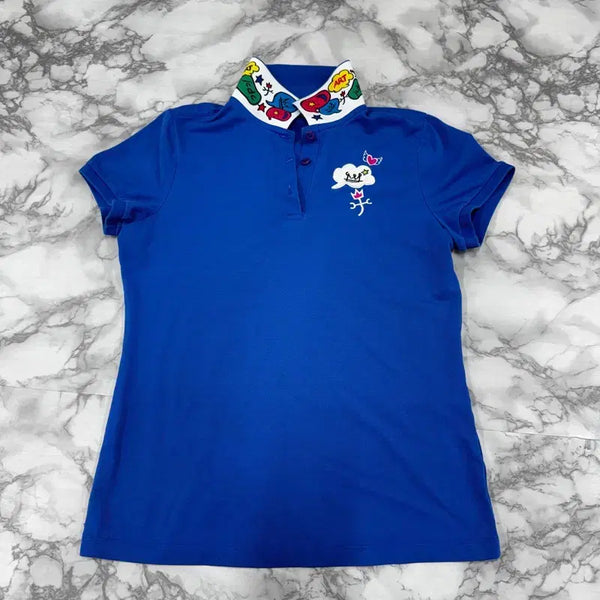 [BUNJANG] Castelbajac Women's Collar Short Sleeve T-Shirt / [정품/90] 까스텔바작 여성 카라 반팔티