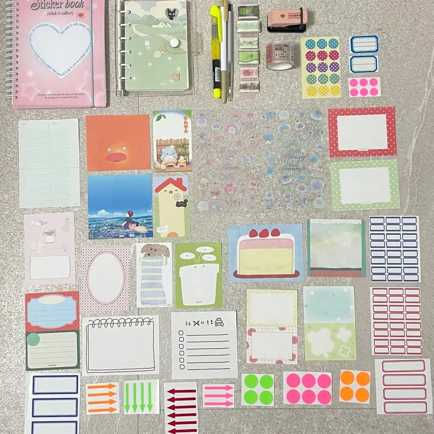[BUNJANG] Lee Hyeongji Sticker Book, Diary, Memo Pad, Label Sticker, Doll Comb, Mirror, Deco Sticker Set / 이형지 스티커북, 다이어리, 떡메, 견출지 스티커, 인형 빗 거울 다꾸