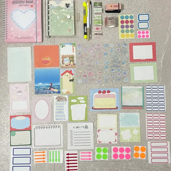 [BUNJANG] Lee Hyeongji Sticker Book, Diary, Memo Pad, Label Sticker, Doll Comb, Mirror, Deco Sticker Set / 이형지 스티커북, 다이어리, 떡메, 견출지 스티커, 인형 빗 거울 다꾸