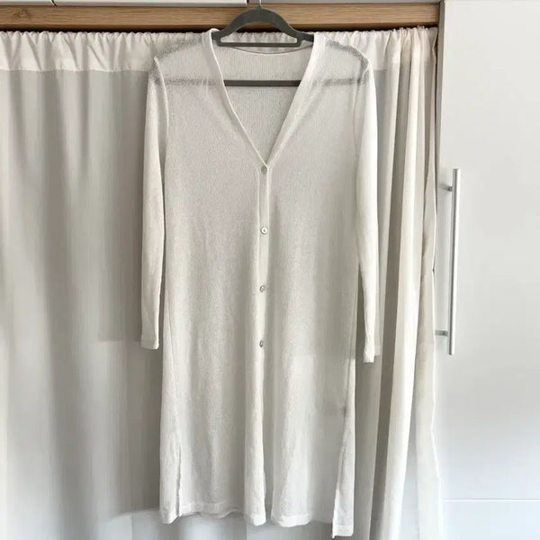 [BUNJANG] White Summer Cardigan Bikini Cover-up / 화이트 여름 가디건 비니키 수영복 커버